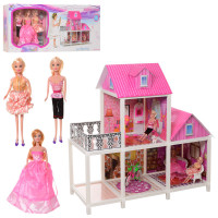 Домик 66883 набор для куклы (мебель, кукла 3шт)