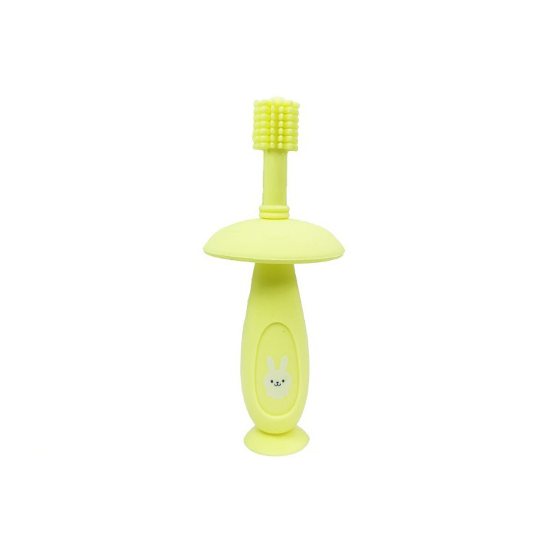 Силиконовая зубная щетка Mumlove Mega Zayka MGZ-0716(Yellow) с ограничителем