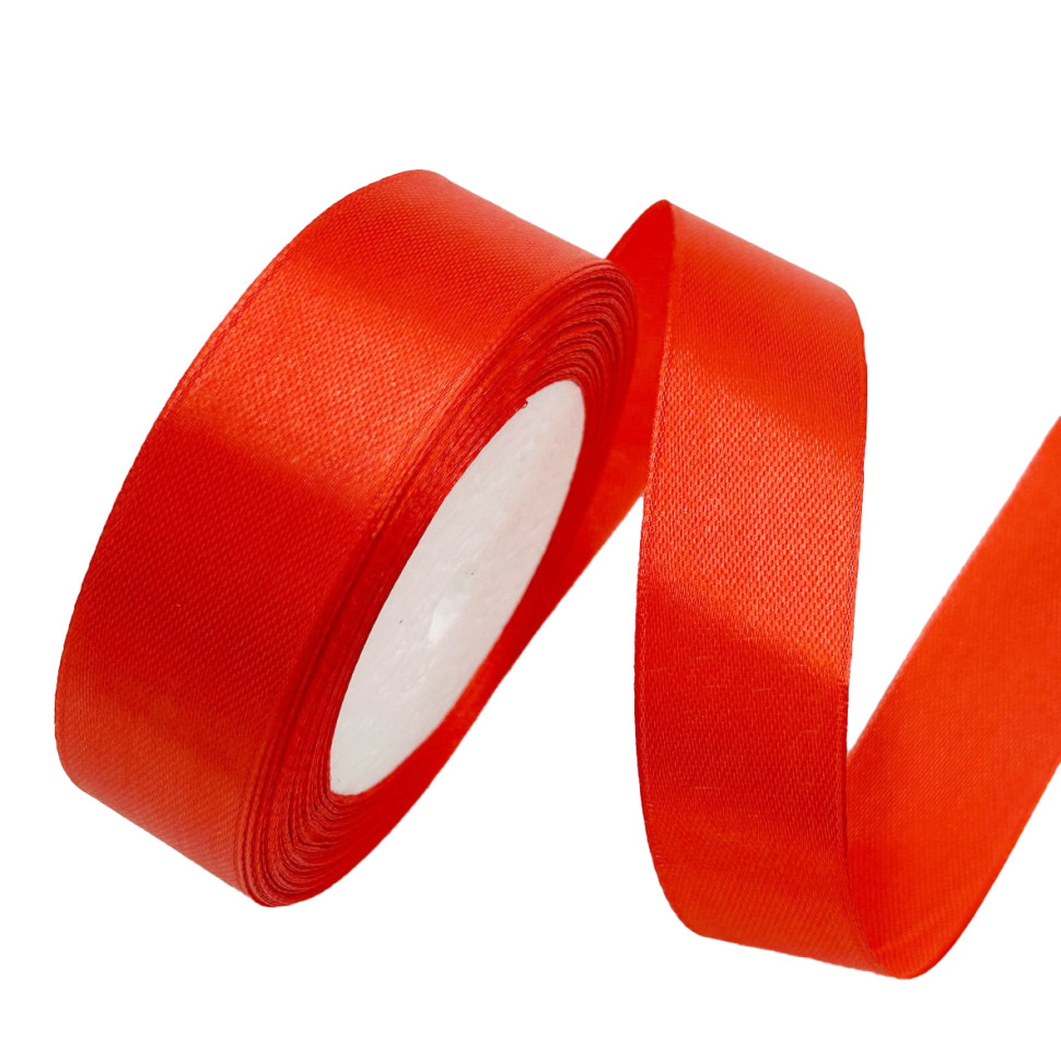 Атласная лента для рукоделия Bambi АБ-718, 2,5 см x 23 м, красный