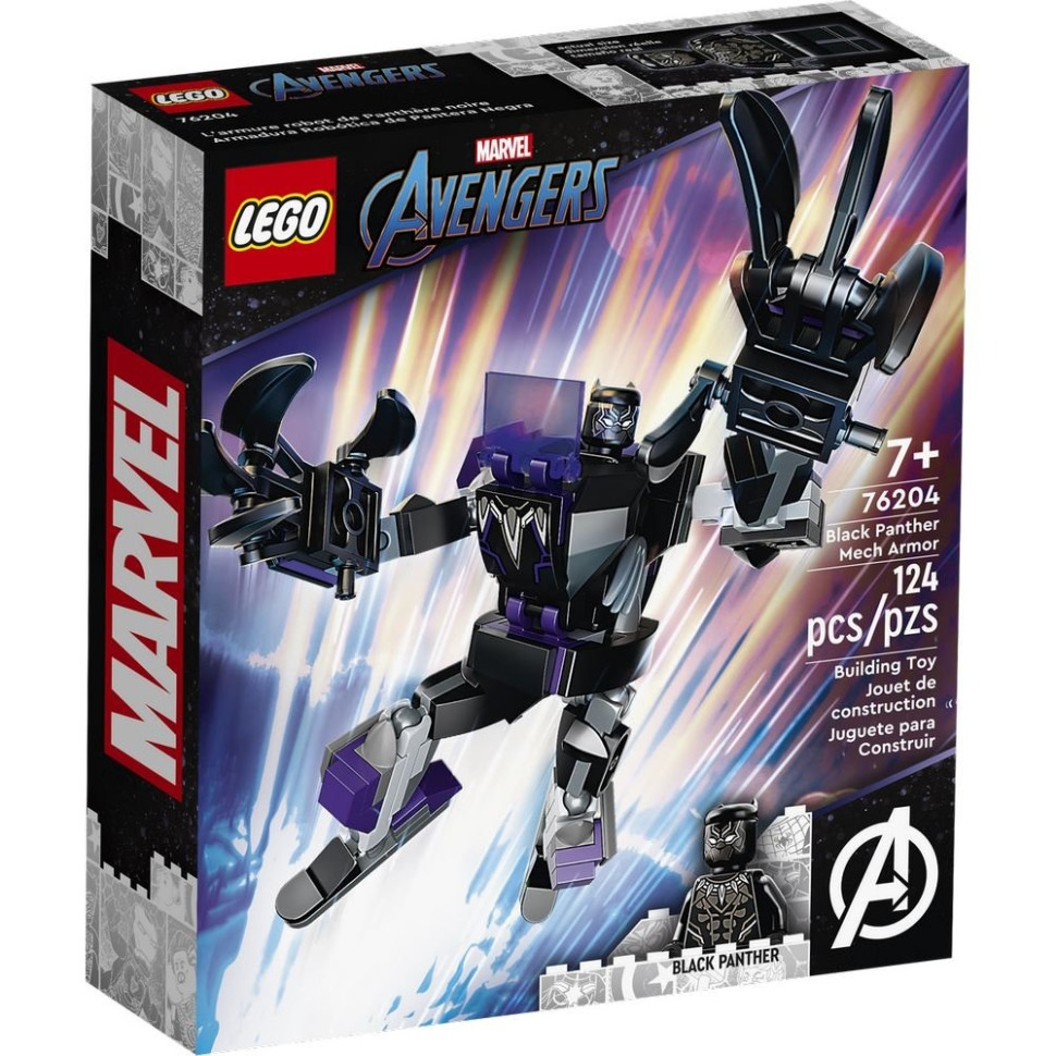 Конструктор Робоброня Черной Пантеры LEGO Super Heroes 76204, 124 детали
