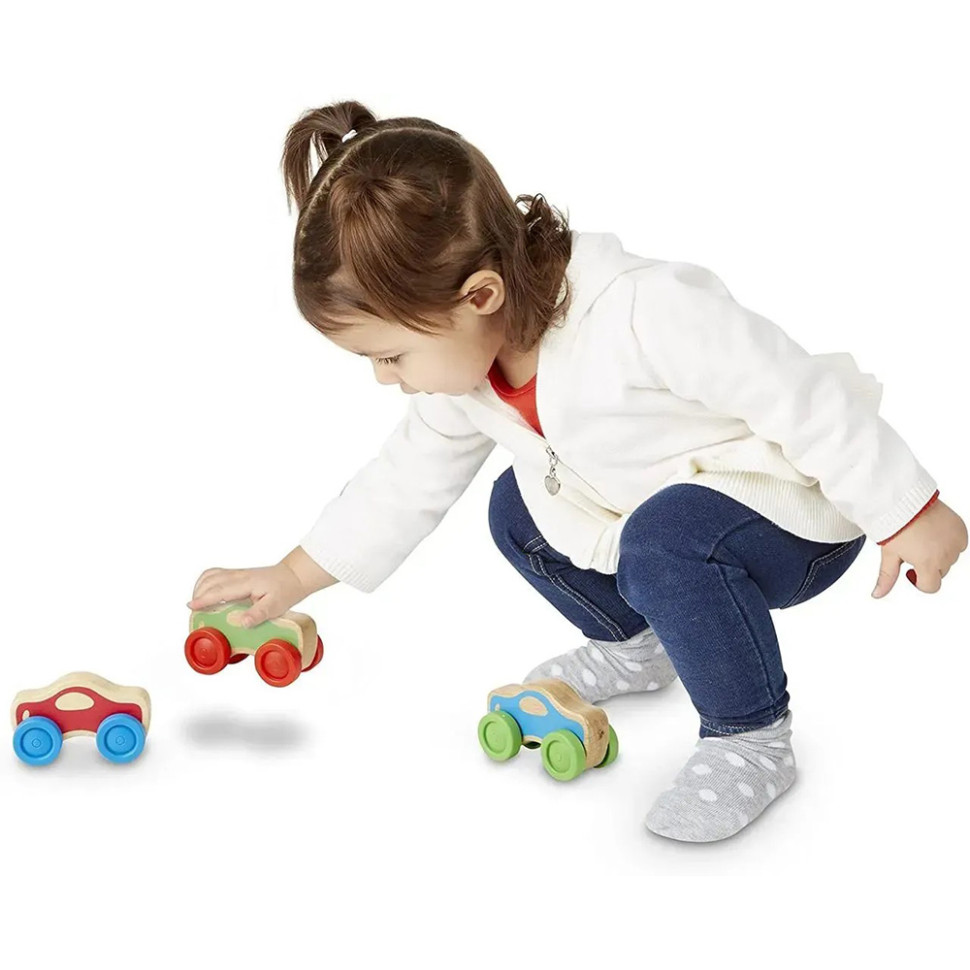 Дерев'яна автомобільна пірамідка для малюків Melissa&Doug MD4051, 3 кольори