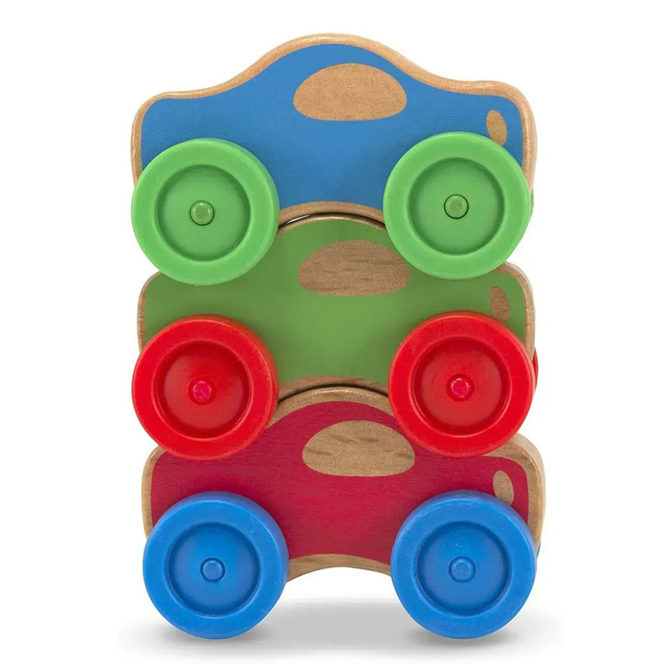 Дерев'яна автомобільна пірамідка для малюків Melissa&Doug MD4051, 3 кольори