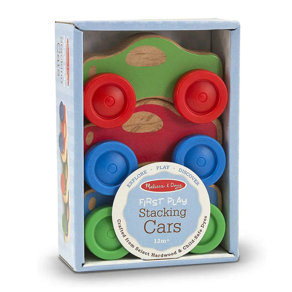 Дерев'яна автомобільна пірамідка для малюків Melissa&Doug MD4051, 3 кольори