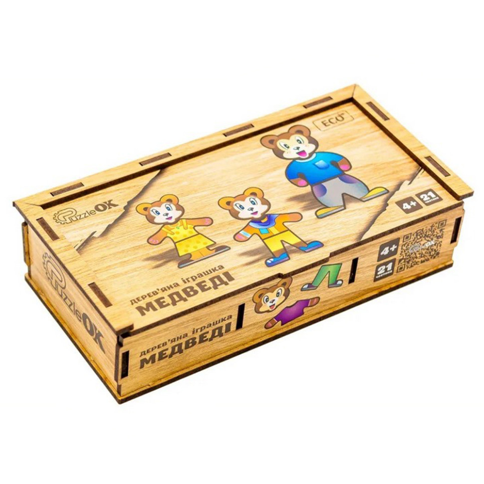 Деревянная настольная игра Медвежата PuzzleOK Puz-12141