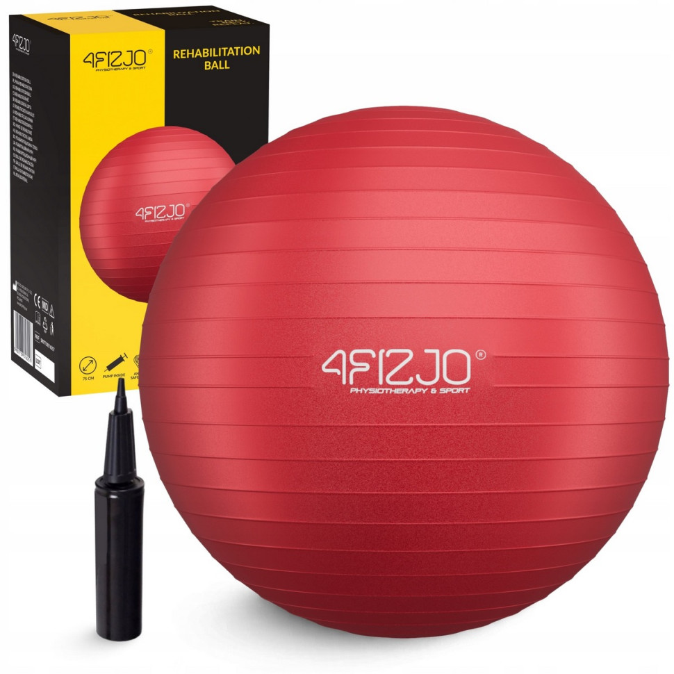 М'яч для фітнесу фітбол 4FIZJO P-5907739316356, 75 см, Red
