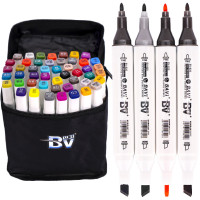 Набір скетч-маркерів Bavi BV800-48 48 кольорів, спиртові двосторонні маркери, 15 см