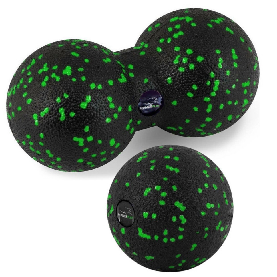 Набір м'ячів для масажу та йоги PowerPlay PP_4090_Green, комплект з 2 штук
