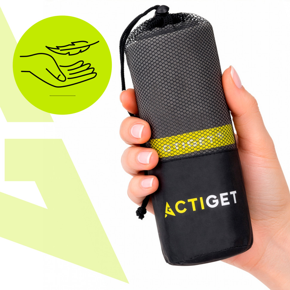 Рушник спортивний Actiget ACT0192 Grey, з мікрофібри 180x100 см