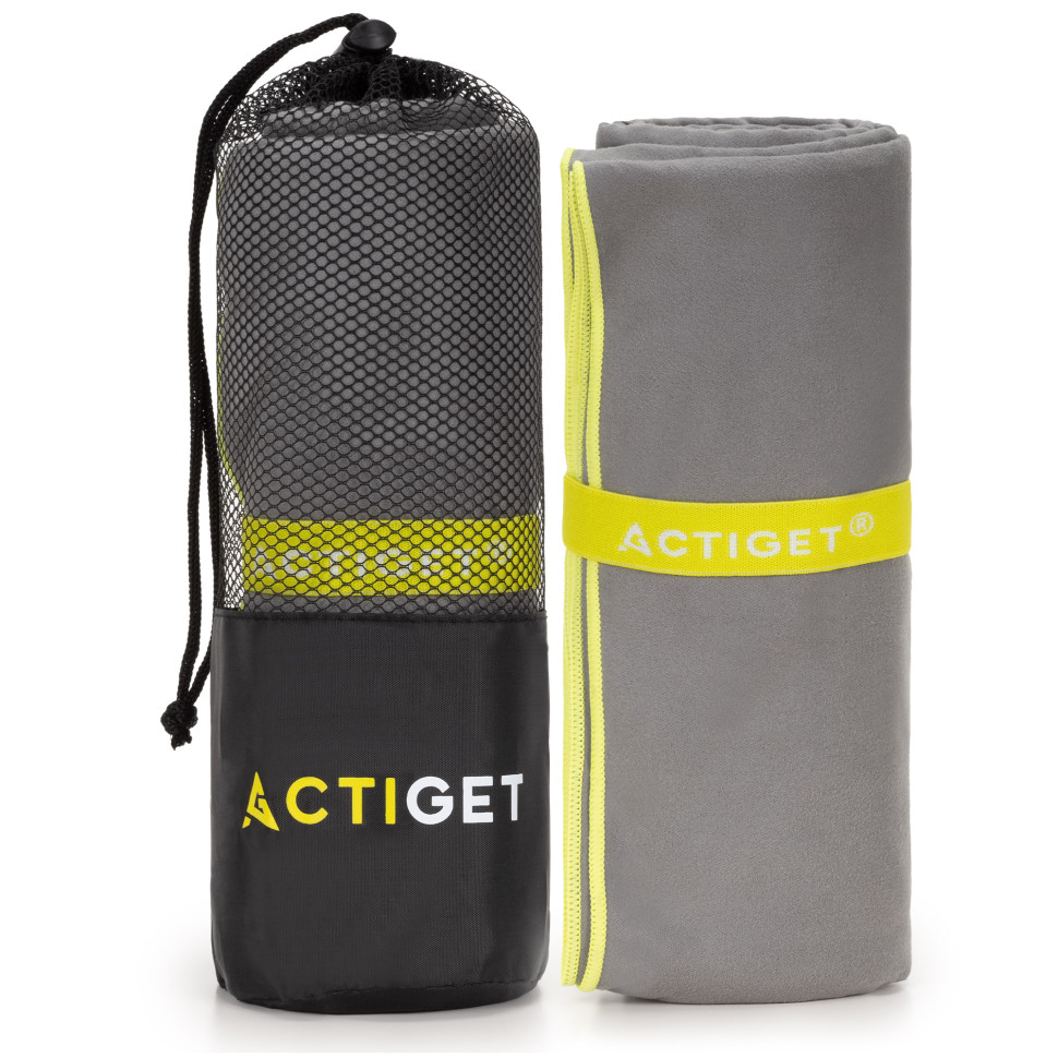 Рушник спортивний Actiget ACT0192 Grey, з мікрофібри 180x100 см