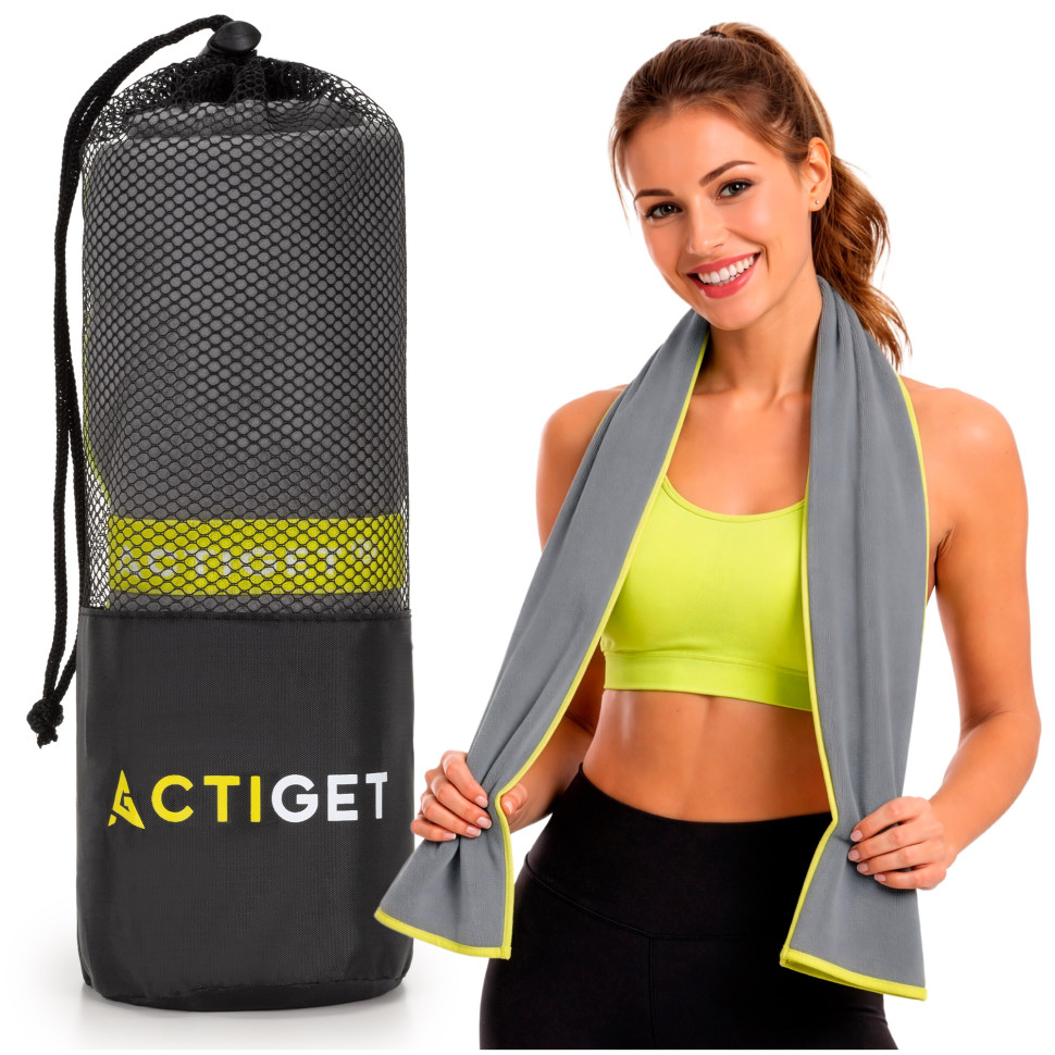 Рушник спортивний Actiget ACT0192 Grey, з мікрофібри 180x100 см