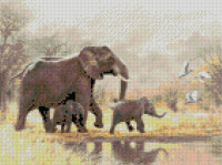 Алмазна мозаїка «Сім'я слонів» Strateg HX321 30х40 см