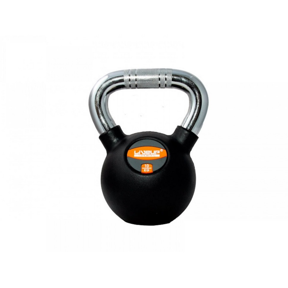Гиря RUBBER KETTEL DUMBEL LiveUp LS2044-10 чорний 10 кг