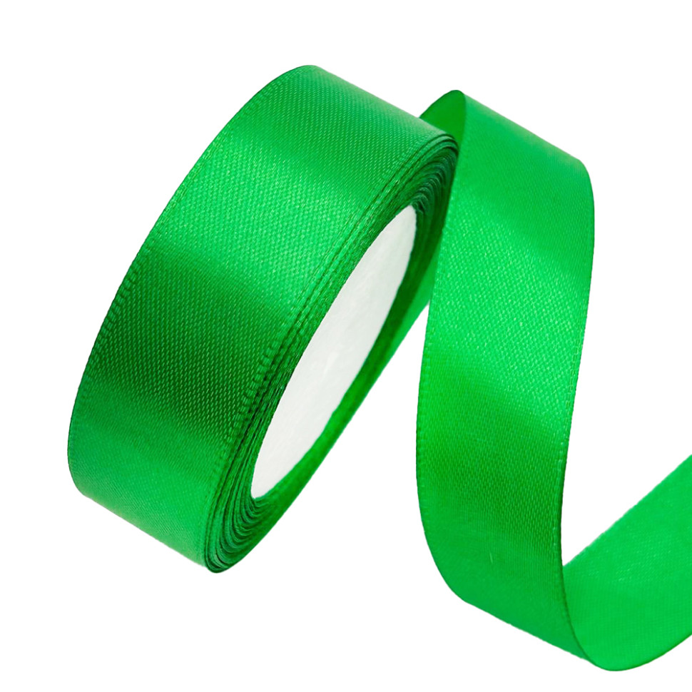 Атласная лента для рукоделия Bambi АБ-712, 2,5 см x 23 м, зеленый