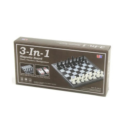 Набір настільних ігор "Магнітні шахи 3 в 1" UB 48812 нарди, шашки 32х32 см