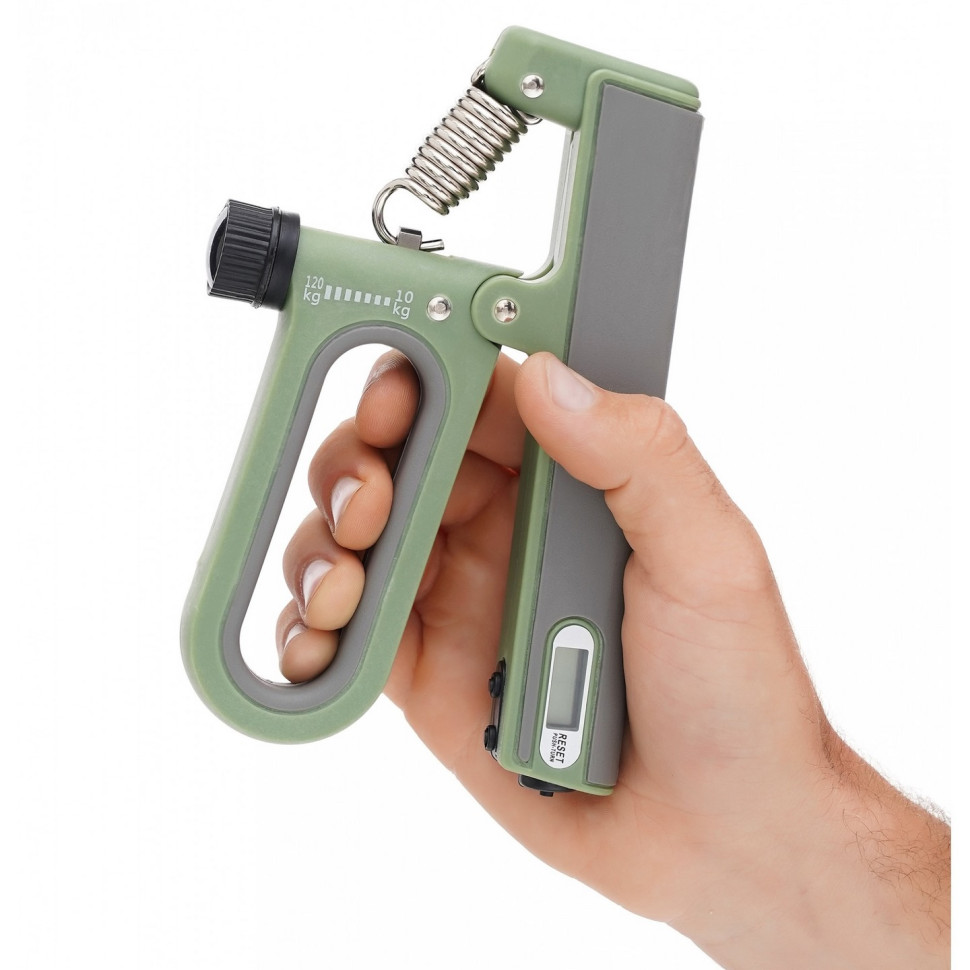 Эспандер кистевой с регулируемой нагрузкой и счетчиком Cornix XR-0275 Green/Grey 10-120 кг