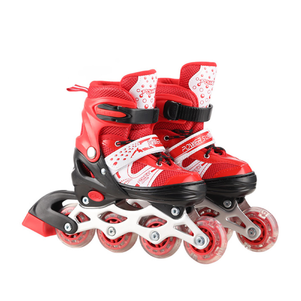 Роликовые коньки Bambi RL2502(Red) колеса PVC, размер M (34-37), со светом