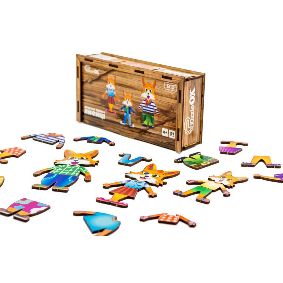 Деревянная настольная игра Лисички PuzzleOK Puz-42121