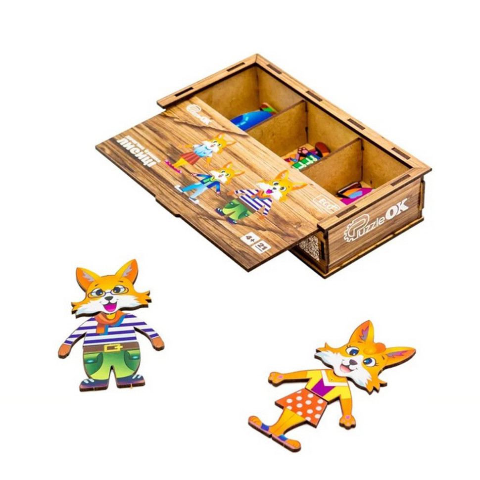 Деревянная настольная игра Лисички PuzzleOK Puz-42121