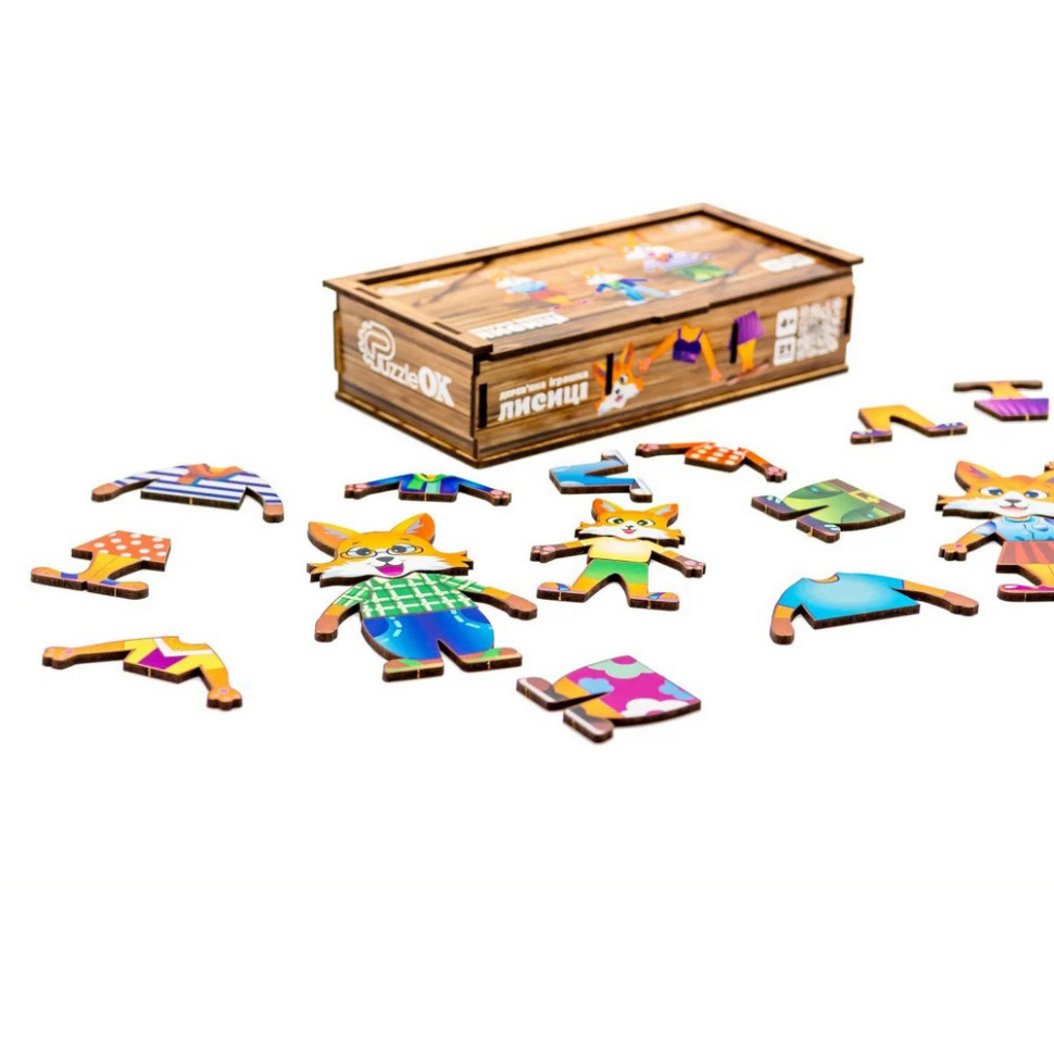 Деревянная настольная игра Лисички PuzzleOK Puz-42121