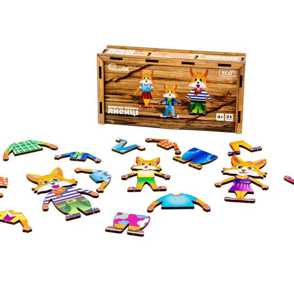 Деревянная настольная игра Лисички PuzzleOK Puz-42121