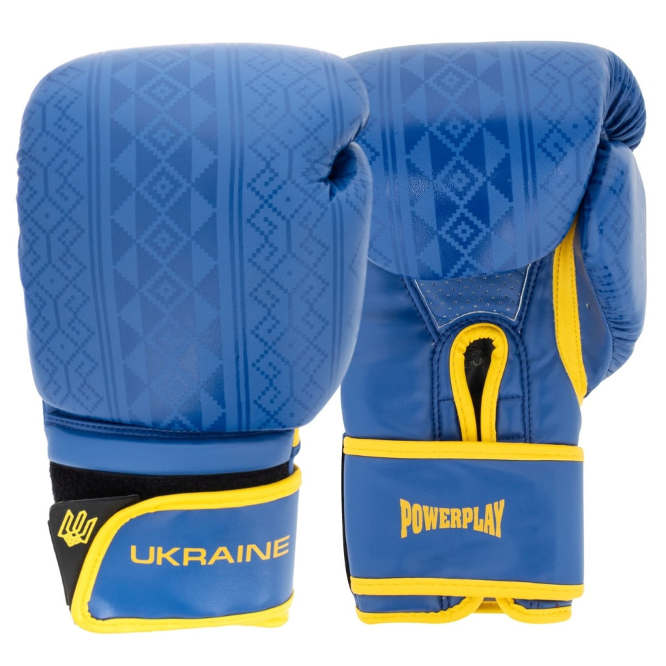 Боксерские перчатки 3021 Ukraine PowerPlay PP_3021_14oz_Blue-Yellow, Сине-желтые 14 унций