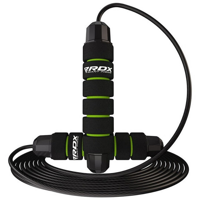 Скакалка скоростная SKIPPING ROPE STEEL COATED CABLE W1 RDX Inc Limited SRF-W1GN-10.3FT, Green