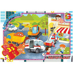 Дитячий пазл "Аварійні служби" G-Toys GF07 постер 35 елементів