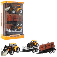 Трактор игрушечный 9988-30A 2 прицепа, погрузчик