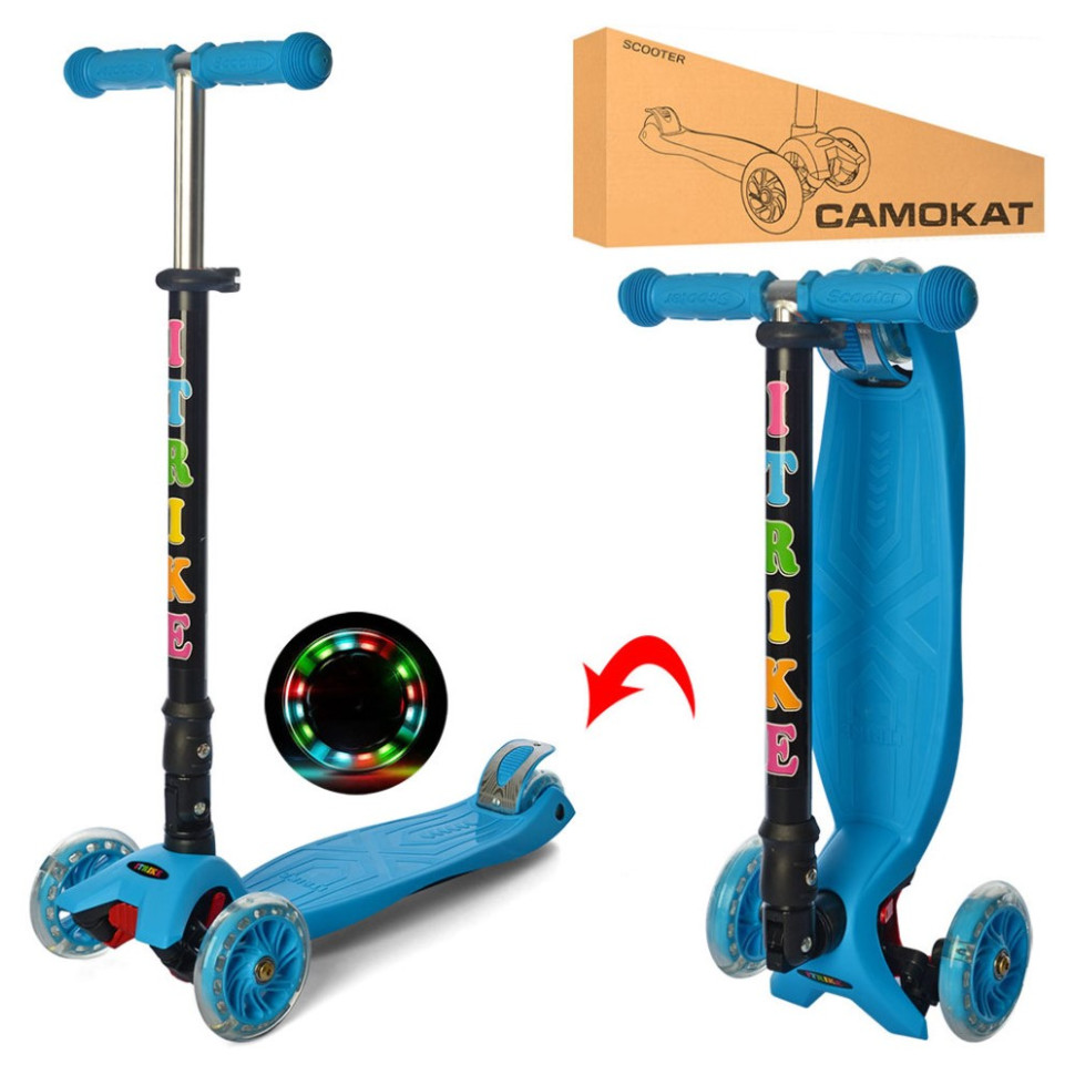 Дитячий самокат iTrike JR 3-003-1-BL MAXI складаний