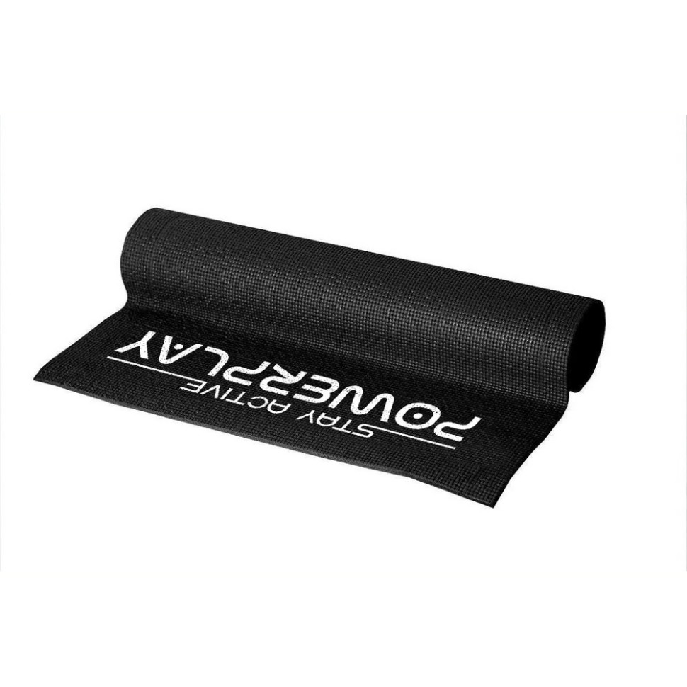 Коврик для йоги и фитнеса Yoga Mat PowerPlay PP_4010_Black_(173*0,6) PVC 173 x 61 x 0.6 см
