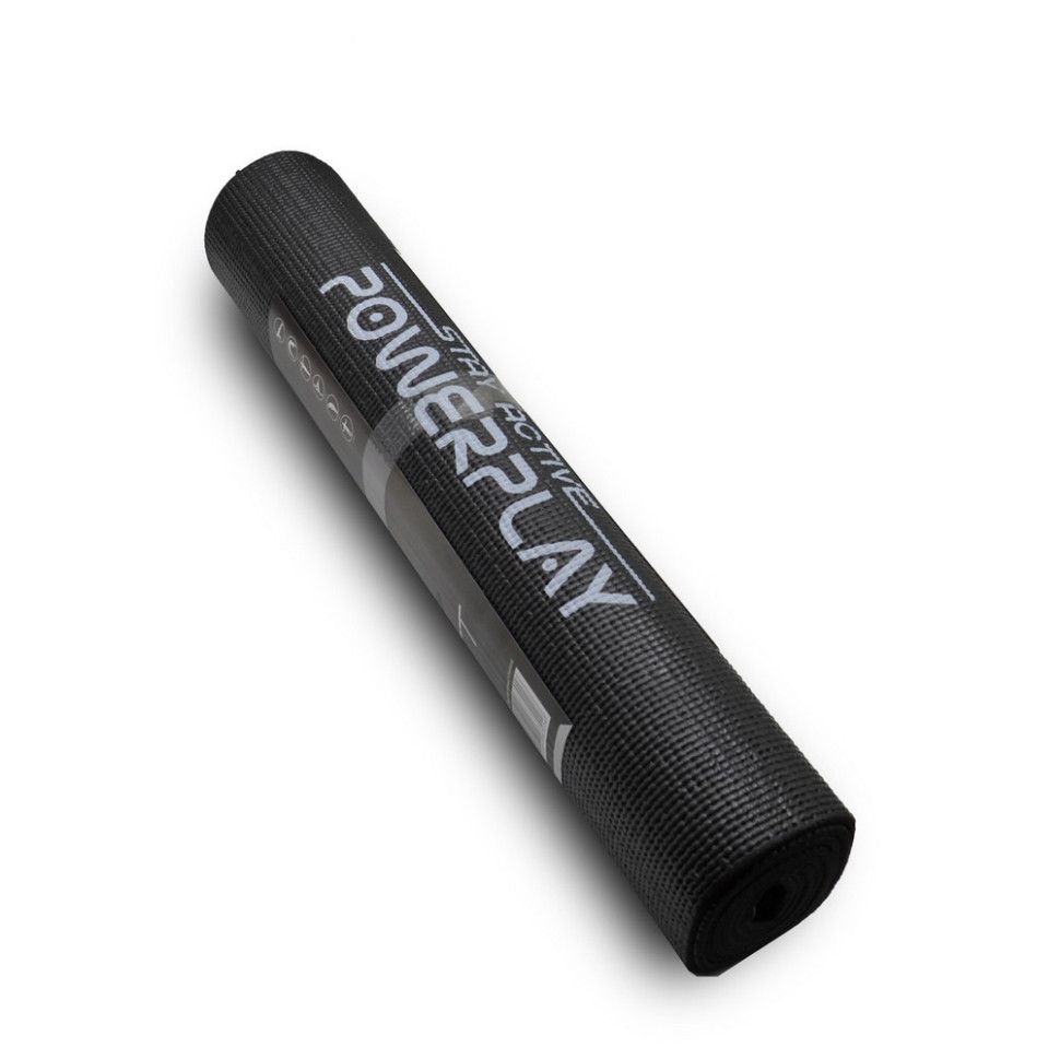 Коврик для йоги и фитнеса Yoga Mat PowerPlay PP_4010_Black_(173*0,6) PVC 173 x 61 x 0.6 см