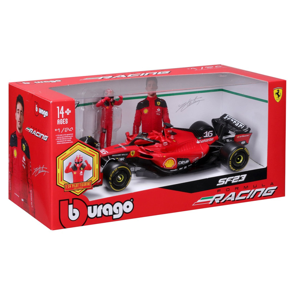 Автомодель з фігуркою FERRARI SF-23 Bburago 18-26809 масштаб 1:24