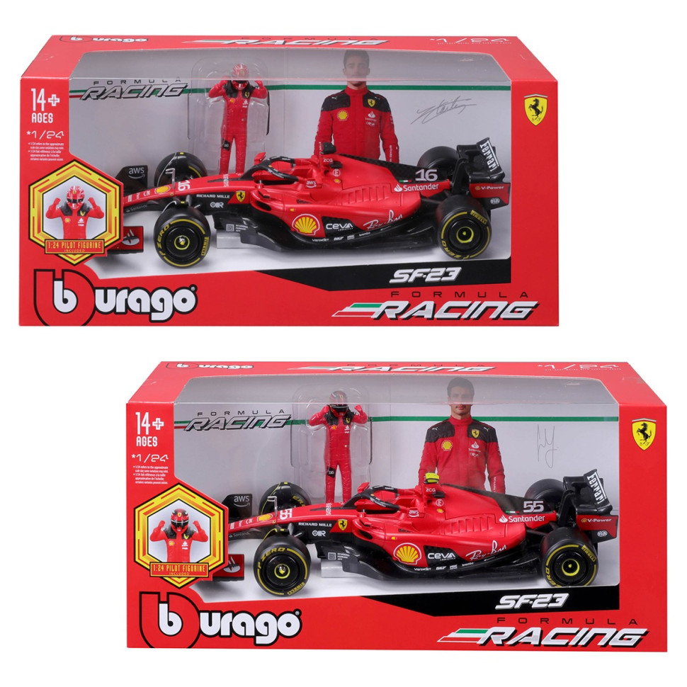 Автомодель з фігуркою FERRARI SF-23 Bburago 18-26809 масштаб 1:24