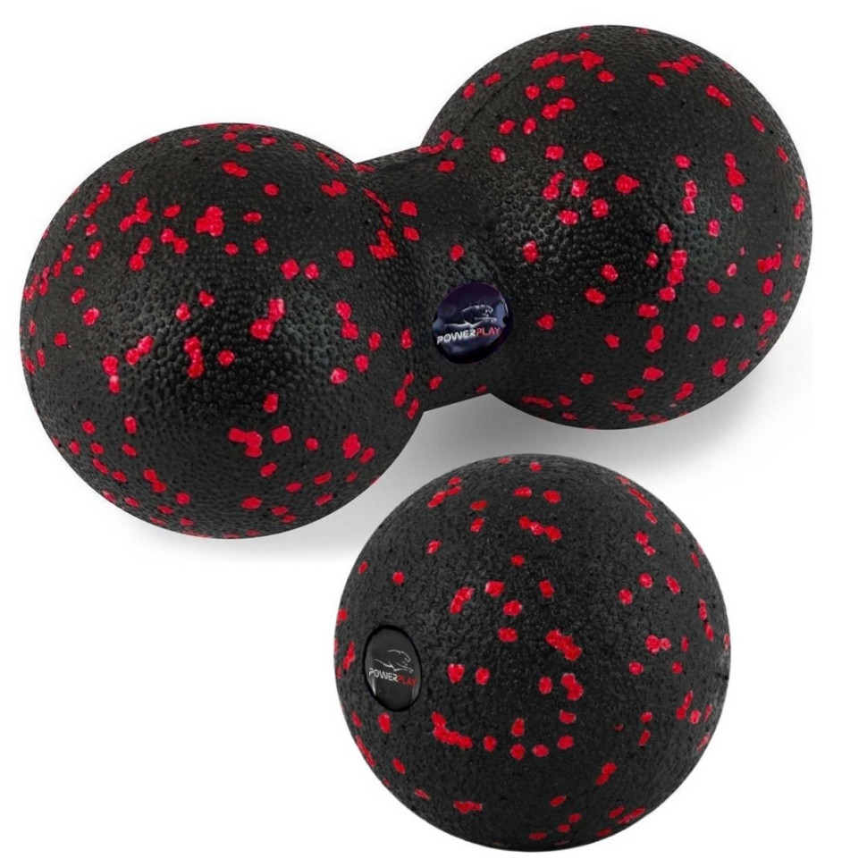 Набір м'ячів для масажу та йоги PowerPlay PP_4090_Red, комплект з 2 штук
