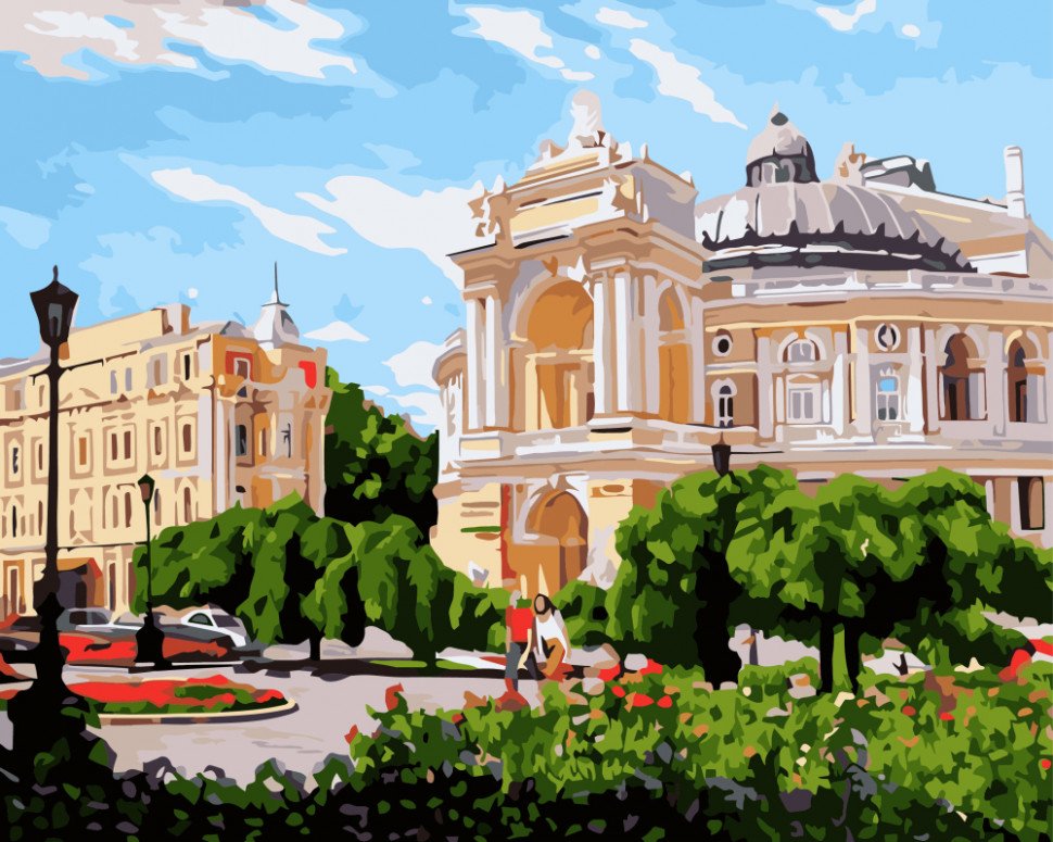 Картина за номерами. Brushme "Одеса Оперний театр влітку" GX8851 по цене 240 грн.