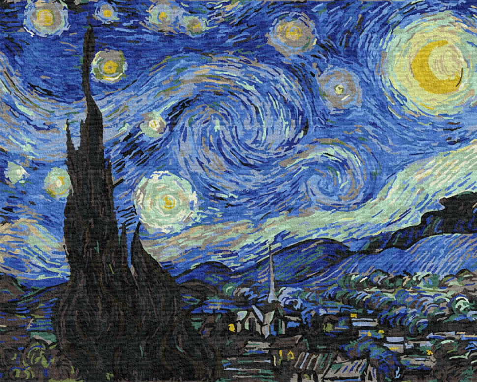 Картина за номерами. Rainbow Art "Зоряна ніч. Ван Гог" GX4756-RA по цене 240 грн.