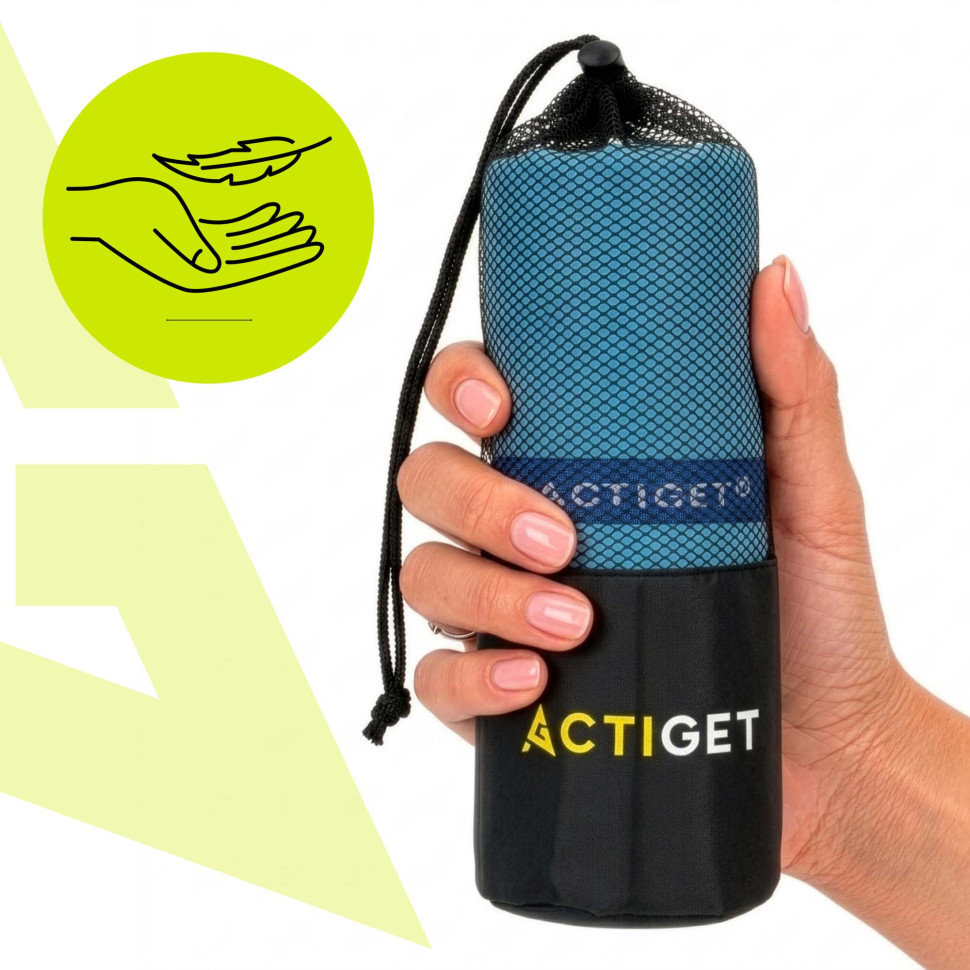 Рушник спортивний Actiget ACT0193 Sky Blue, з мікрофібри 180x100 см