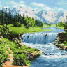 Картина за номерами. Rainbow Art "Гірська річка" GX30177-RA 