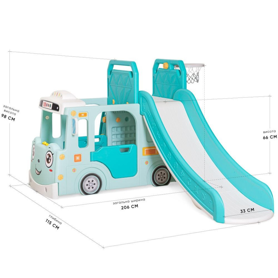 Дитячий комплекс Trailer Mealux KD-B09 Green баскетбольне кільце