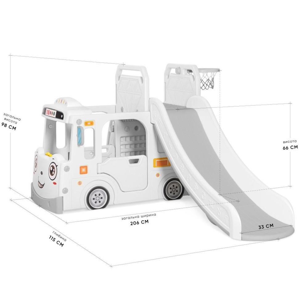 Дитячий комплекс Trailer Mealux KD-B09 Green баскетбольне кільце