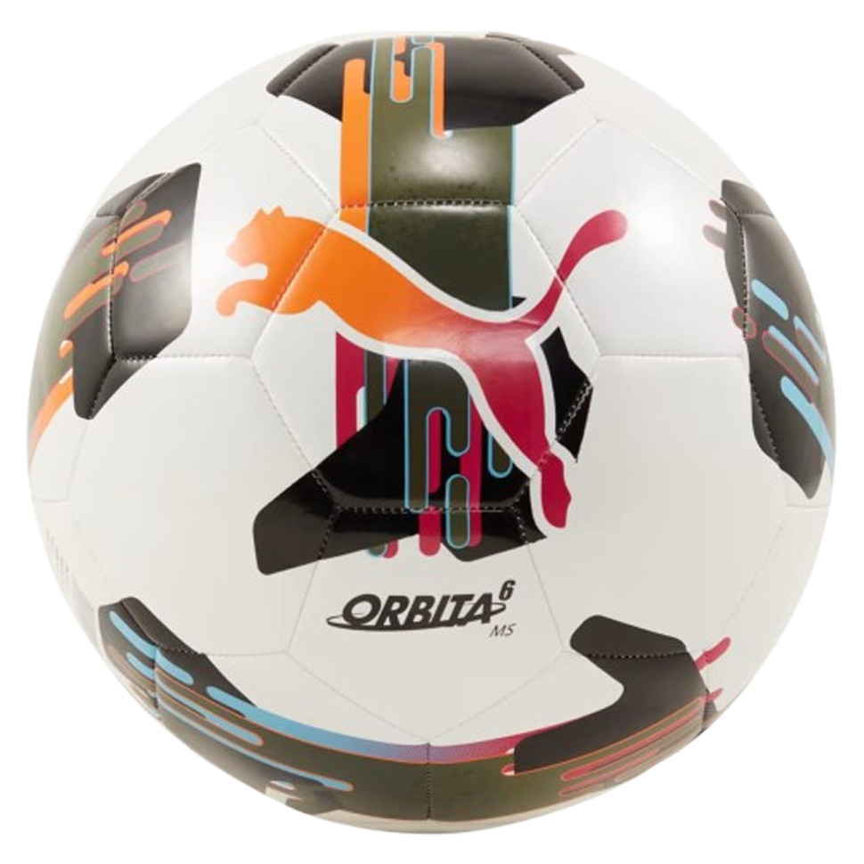 Мяч футбольный Orbita 6 MS Puma 084335-01-3 белый/черный/оранжевый, размер 3