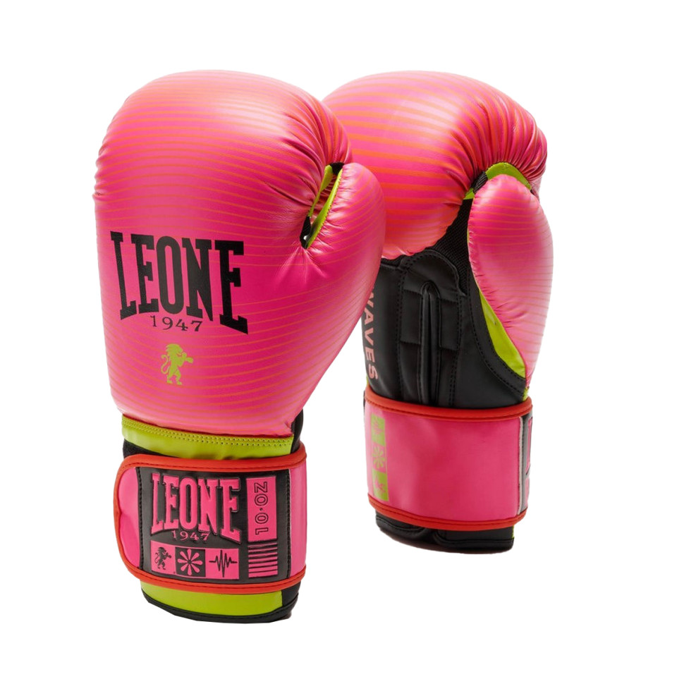 Боксерські рукавиці GN313 WAVES Leone GN313_Fuxia_12oz 12 унцій (капа в комплекті)