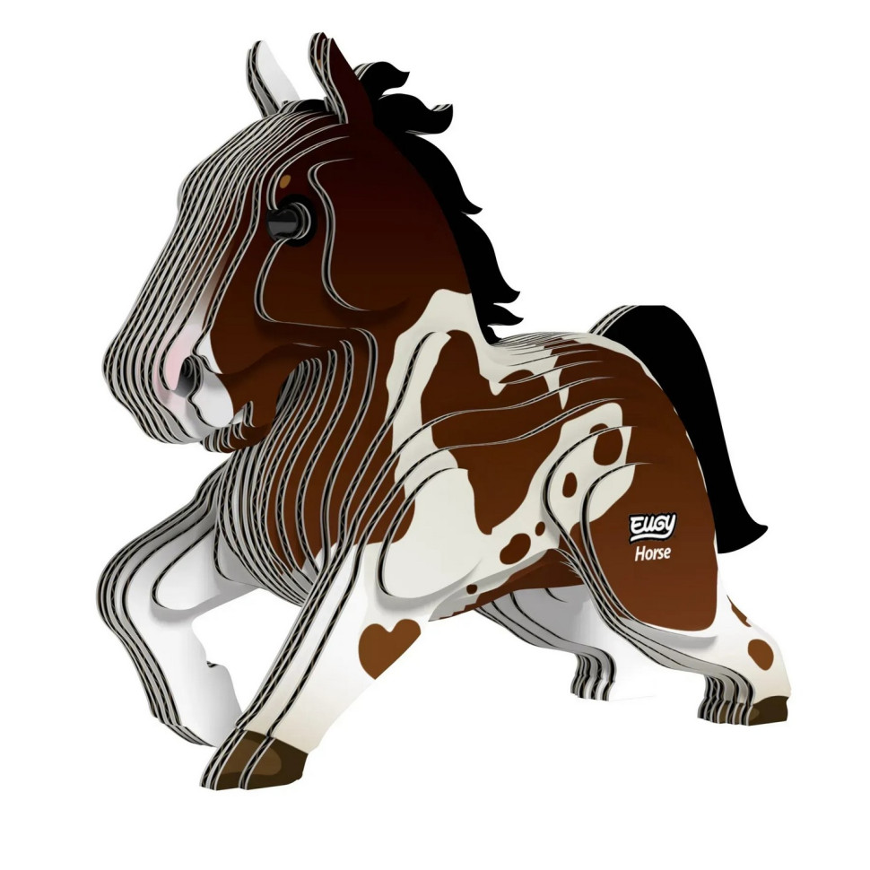 Сборная картонная 3D модель Зоопарк: Лошадь EUGY XEG-134, 8х9,6х4 см