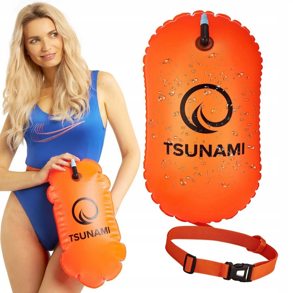 Буй для плавания Basic Tsunami TS008 надувной, оранжевый