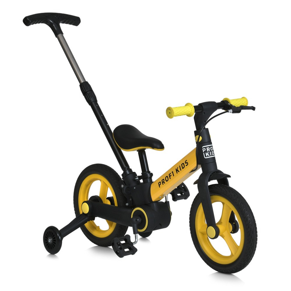 Велосипед-трансформер 3 в 1 PROF1 KIDS MB 1021-7, 12 дюймів, жовтий