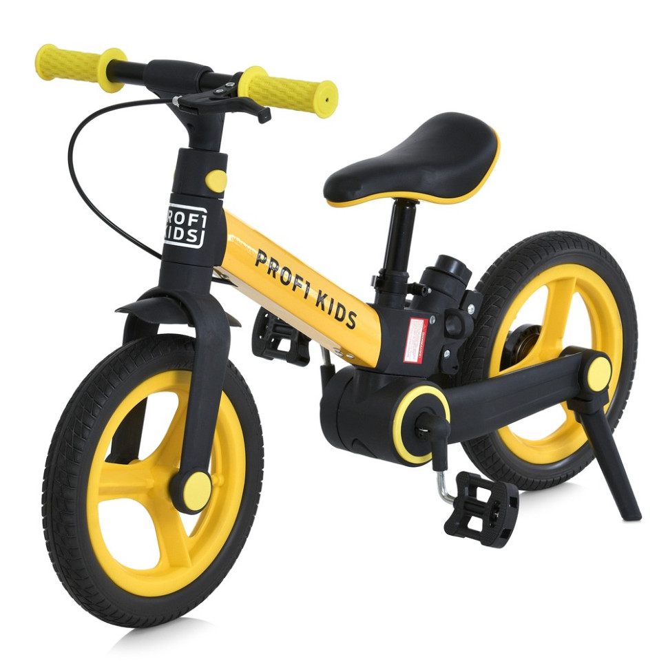 Велосипед-трансформер 3 в 1 PROF1 KIDS MB 1021-7, 12 дюймів, жовтий