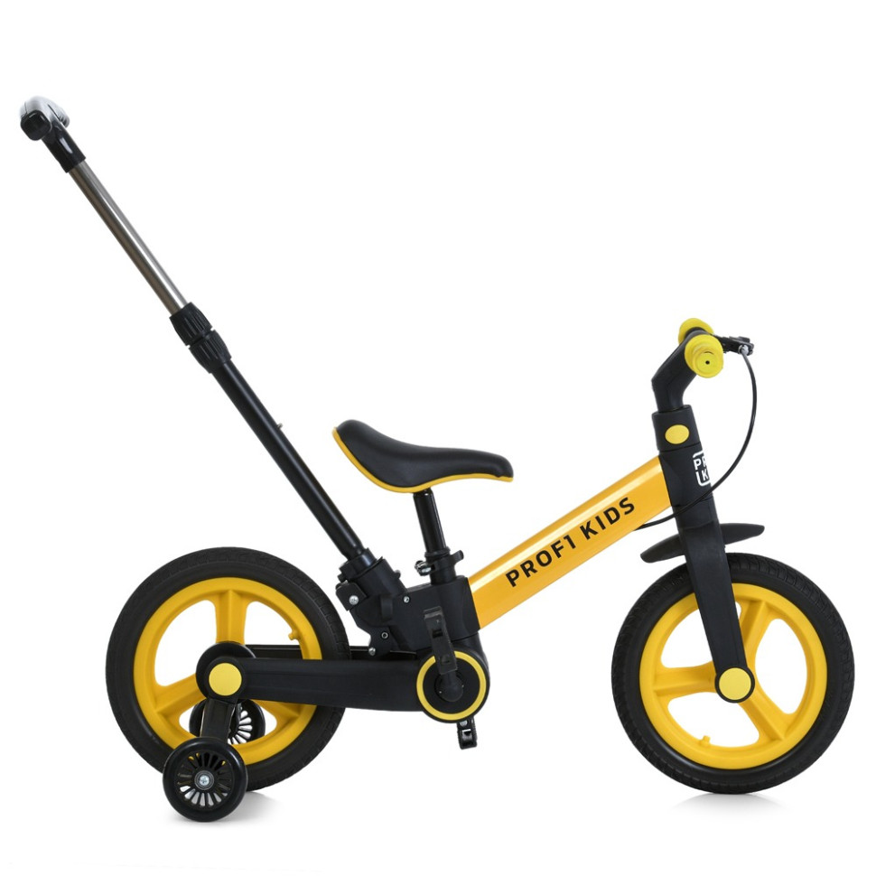 Велосипед-трансформер 3 в 1 PROF1 KIDS MB 1021-7, 12 дюймів, жовтий