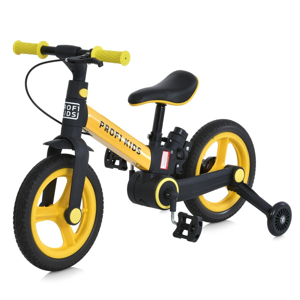 Велосипед-трансформер 3 в 1 PROF1 KIDS MB 1021-7, 12 дюймів, жовтий
