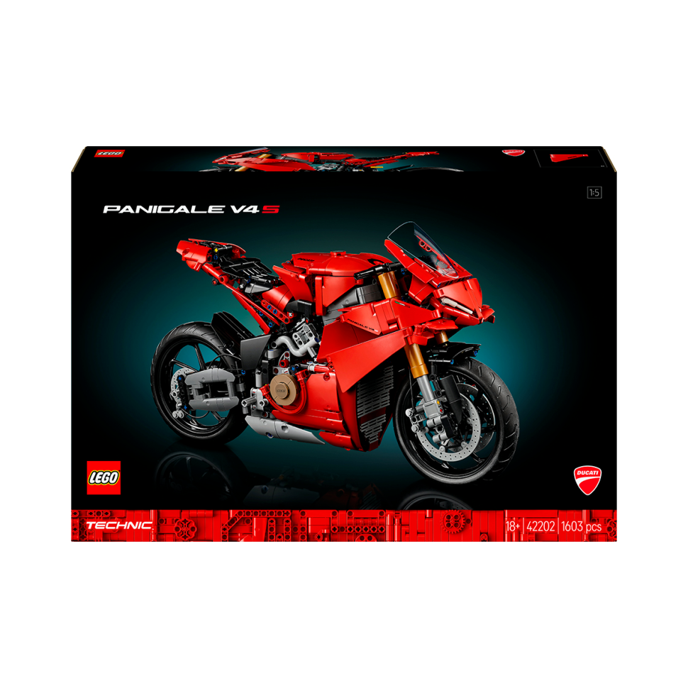Конструктор Technic Мотоцикл Ducati Panigale V4 S LEGO 42202, 1603 деталі