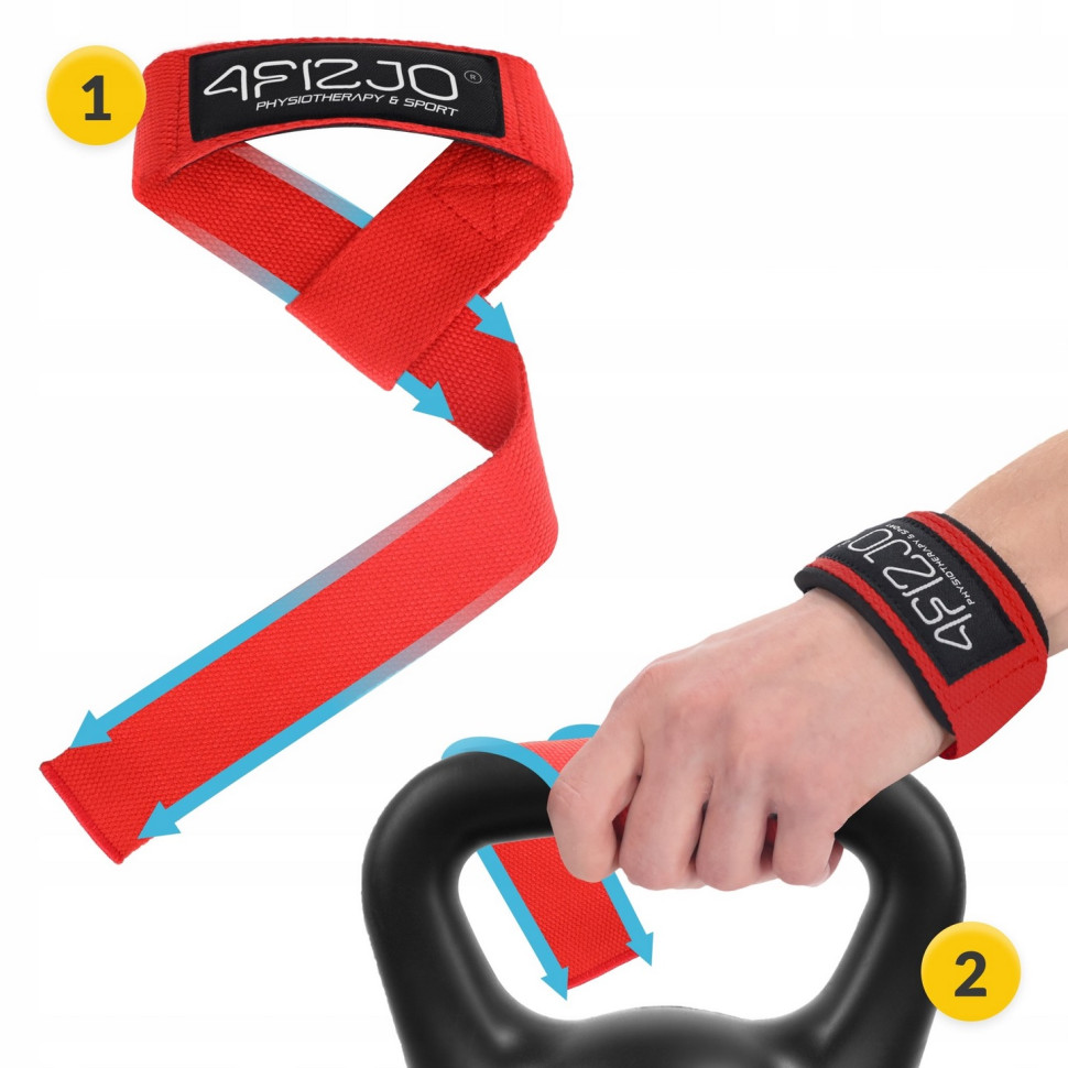 Лямки для становой тяги Deadlift Straps 4FIZJO P-5905973402286 Red
